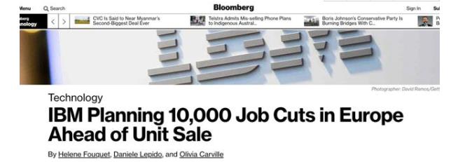 IBM计划在欧洲裁员约10，000人